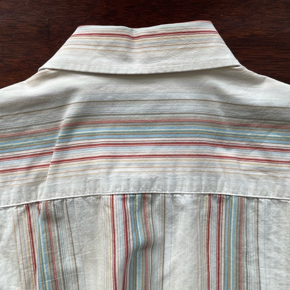 Slim Fit Striped Short Sleeved Button Down Shirt Size Large by 4YOU Brand - Picture 6 of 6